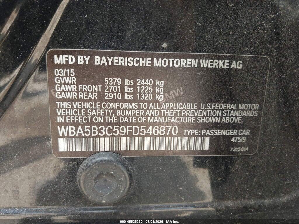 WBA5B3C59FD546870 2015 BMW 535I photo no. 9