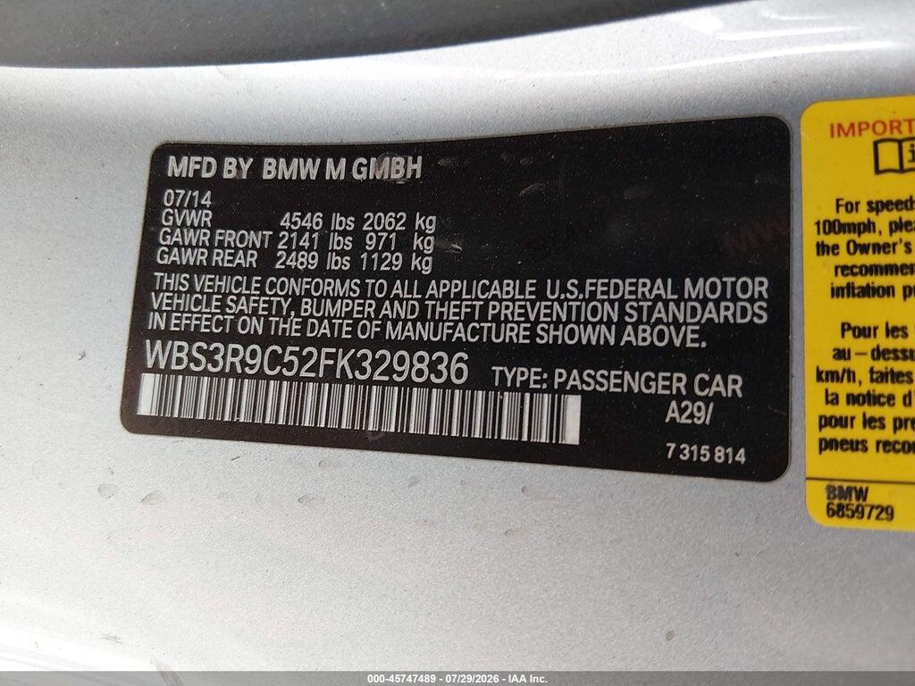 WBS3R9C52FK329836 2015 BMW M4 photo no. 9