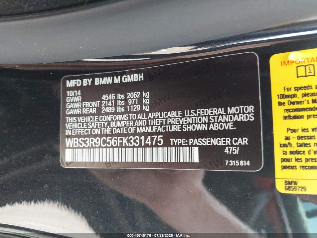 WBS3R9C56FK331475 2015 BMW M4 photo no. 9