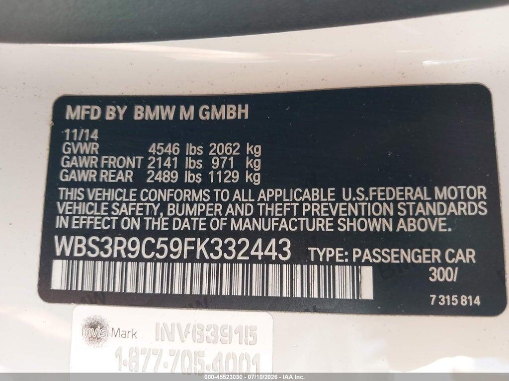 WBS3R9C59FK332443 2015 BMW M4 photo no. 9