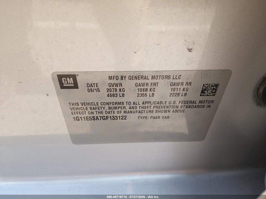 1G11E5SA7GF133122 2016 CHEVROLET MALIBU LIMITED photo no. 9