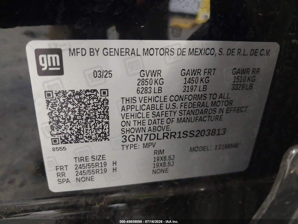 3GN7DLRR1SS203813 2025 CHEVROLET EQUINOX EV photo no. 9