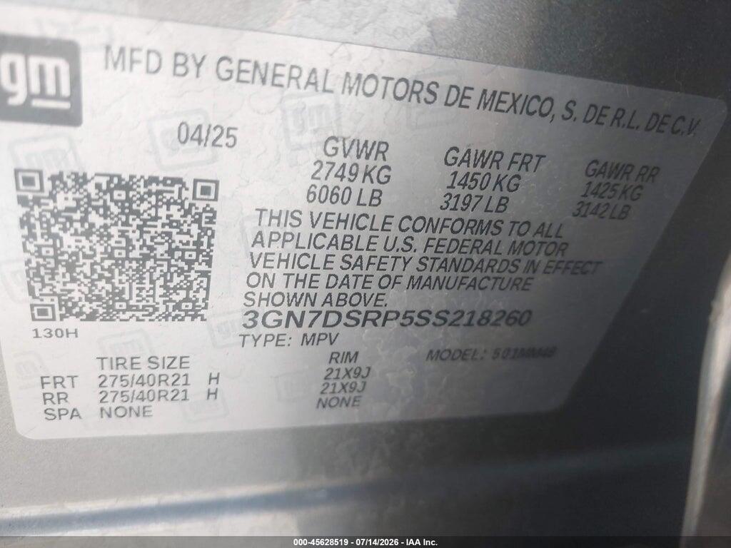 3GN7DSRP5SS218260 2025 CHEVROLET EQUINOX EV photo no. 9