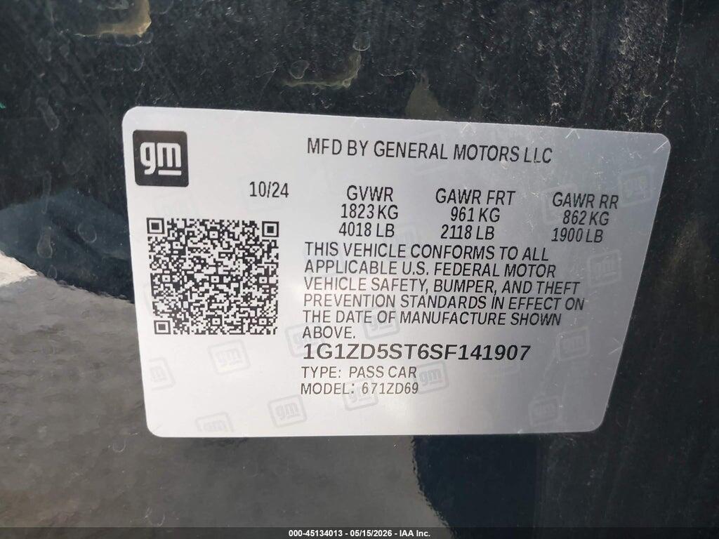 1G1ZD5ST6SF141907 2025 CHEVROLET MALIBU photo no. 9
