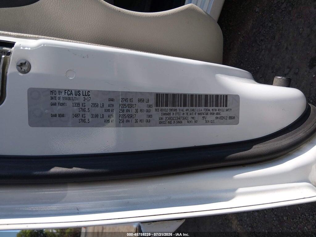 2C4RDGCG3HR736431 2017 DODGE GRAND CARAVAN photo no. 9