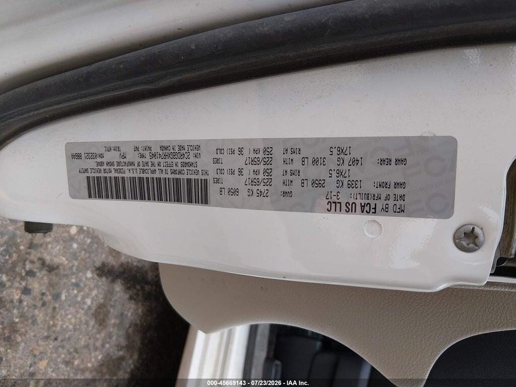 2C4RDGBGXHR741045 2017 DODGE GRAND CARAVAN photo no. 9