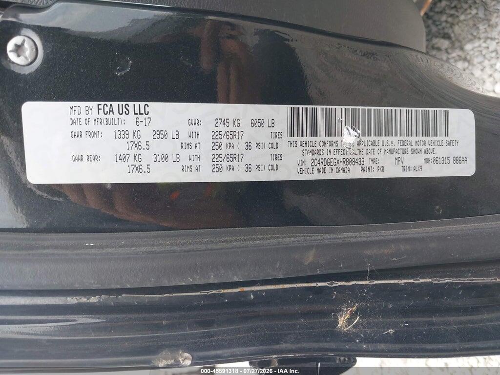 2C4RDGEGXHR808433 2017 DODGE GRAND CARAVAN photo no. 9