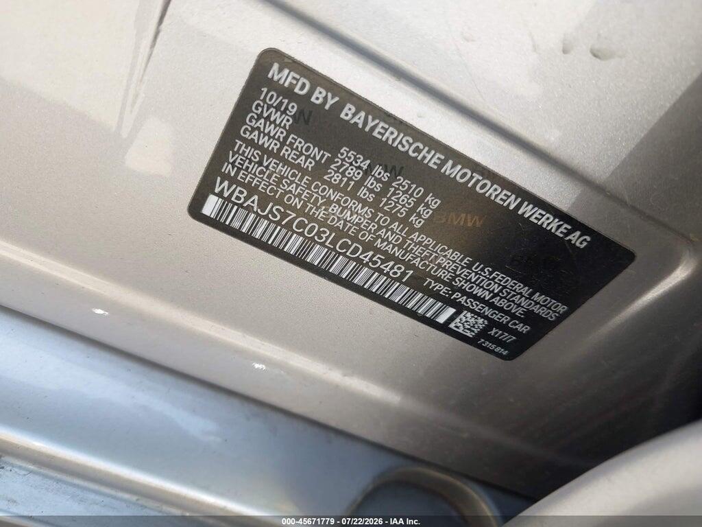 WBAJS7C03LCD45481 2020 BMW M550I photo no. 9