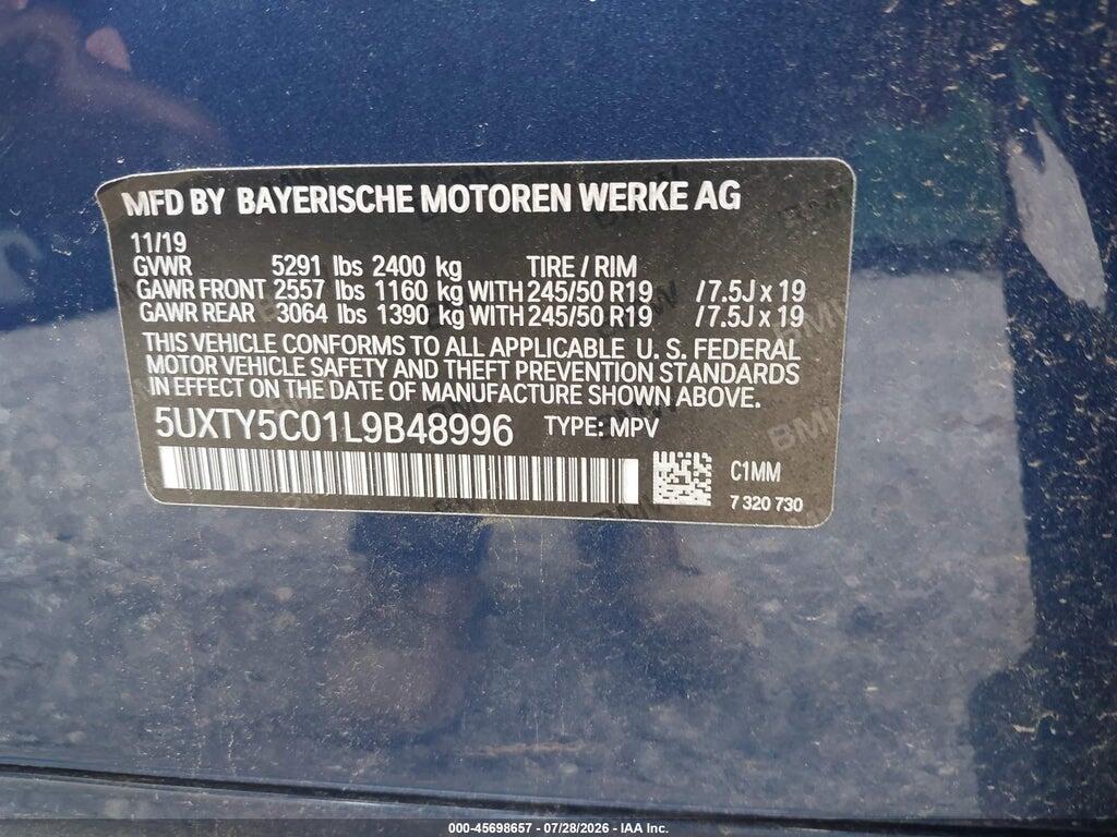 5UXTY5C01L9B48996 2020 BMW X3 photo no. 9
