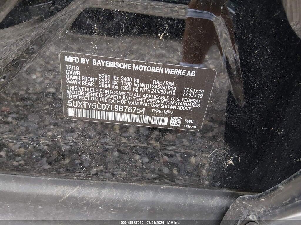 5UXTY5C07L9B76754 2020 BMW X3 photo no. 9