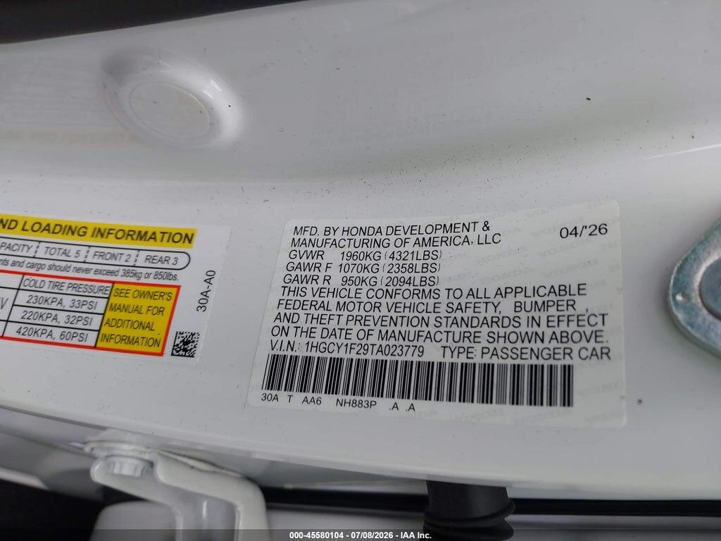 1HGCY1F29TA023779 2026 HONDA ACCORD photo no. 9