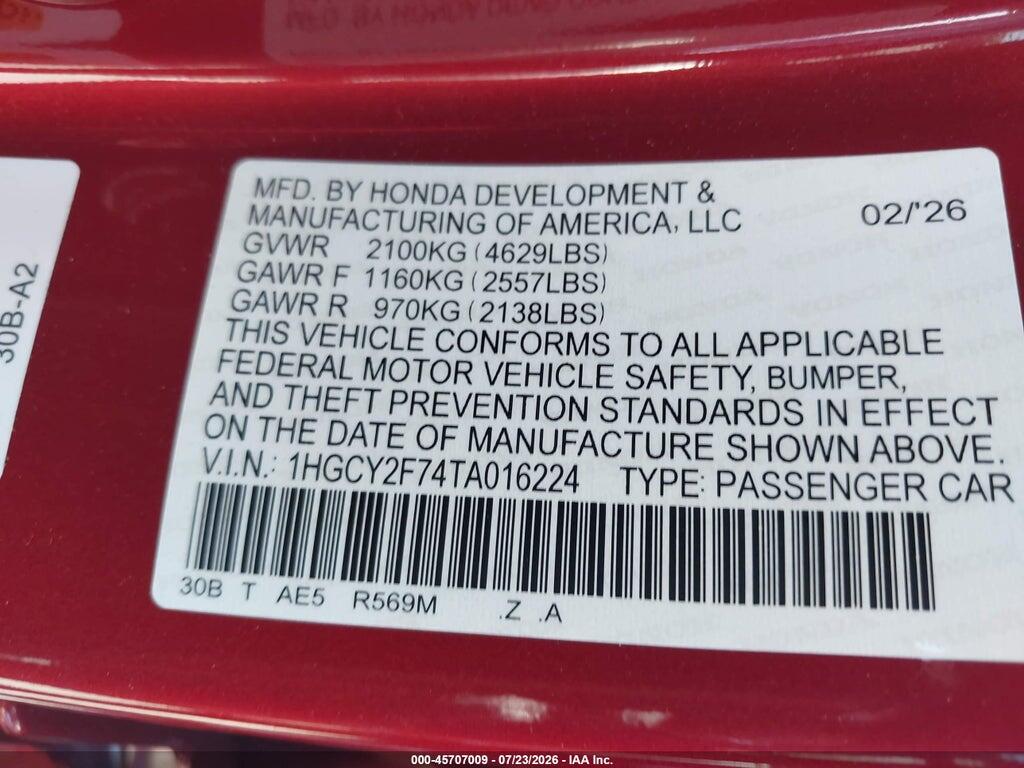 1HGCY2F74TA016224 2026 HONDA ACCORD HYBRID photo no. 9
