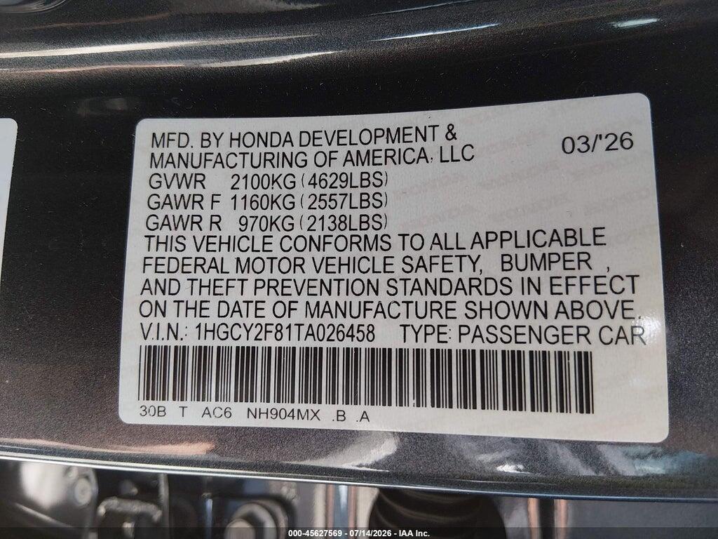 1HGCY2F81TA026458 2026 HONDA ACCORD HYBRID photo no. 9
