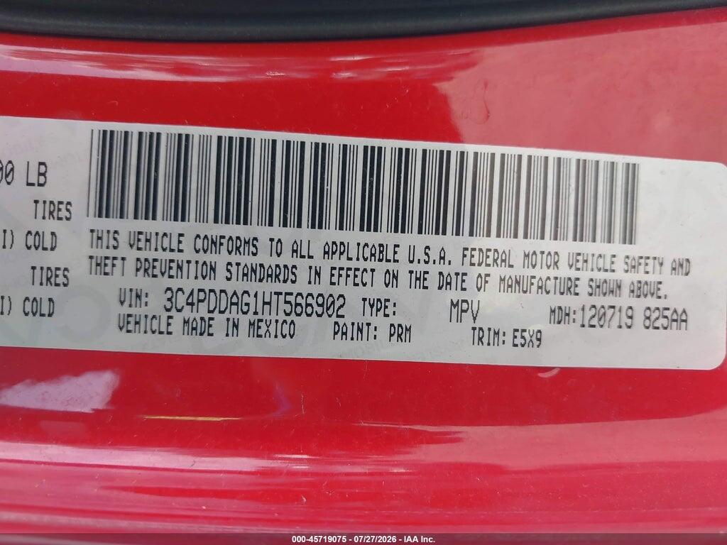 3C4PDDAG1HT566902 2017 DODGE JOURNEY photo no. 9
