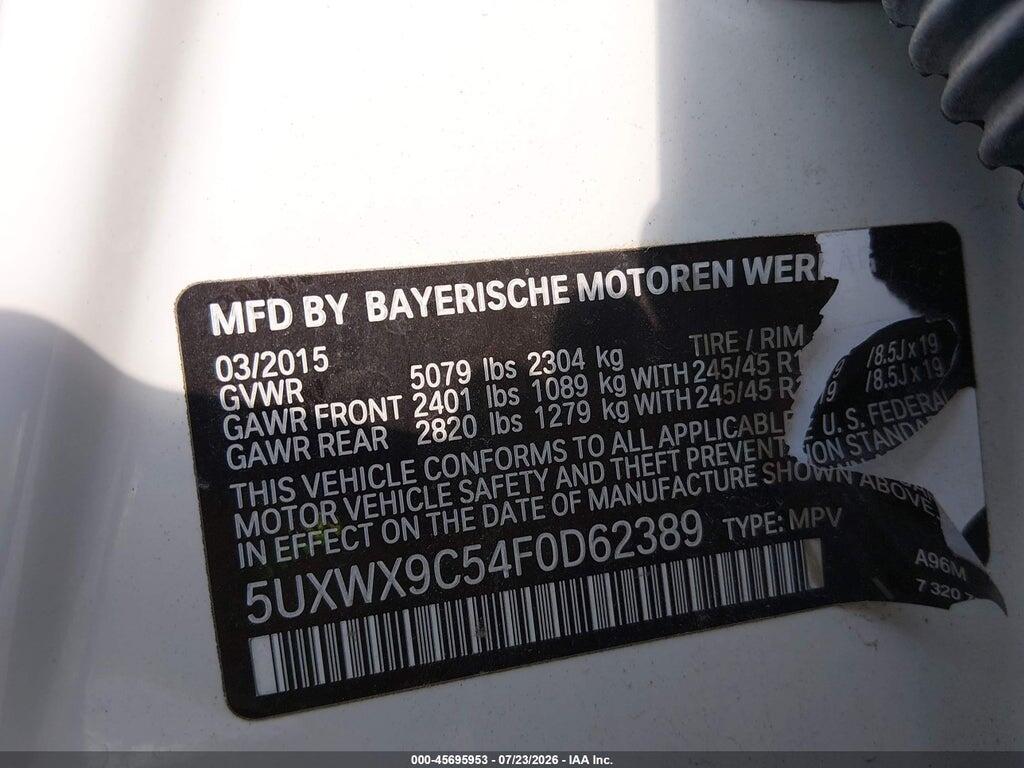 5UXWX9C54F0D62389 2015 BMW X3 photo no. 9