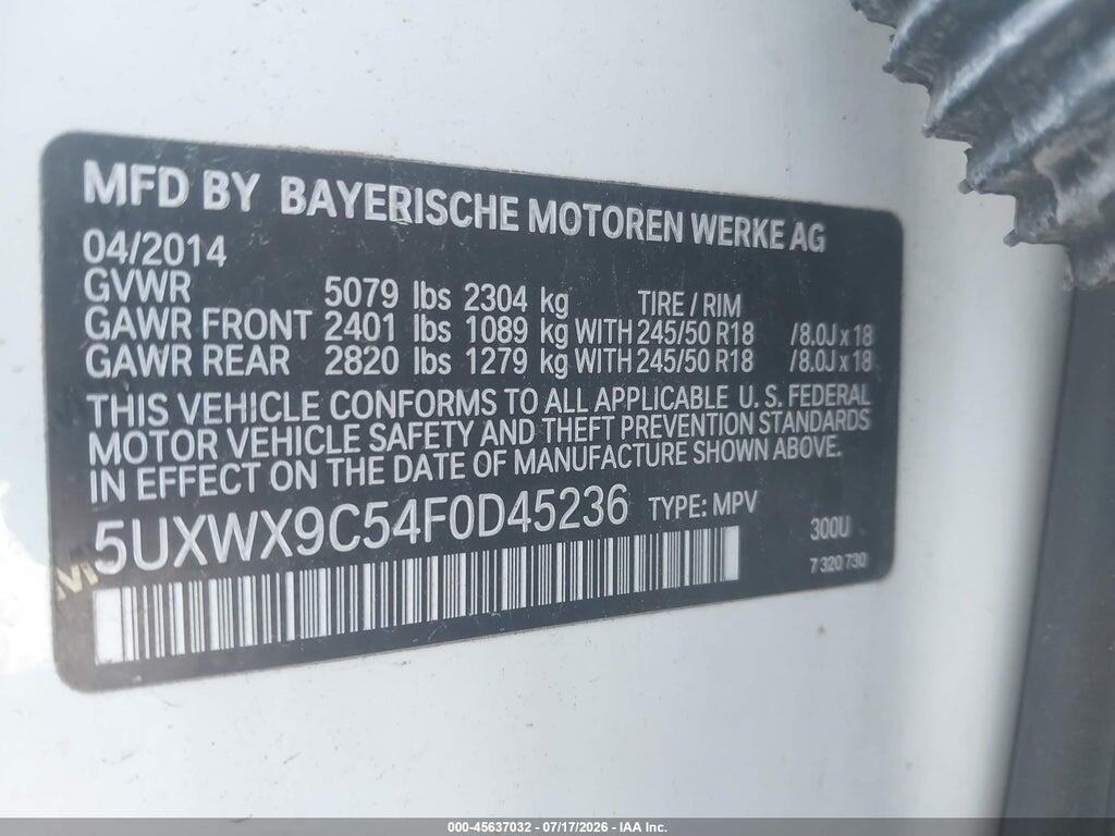 5UXWX9C54F0D45236 2015 BMW X3 photo no. 9