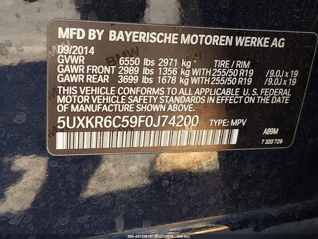 5UXKR6C59F0J74200 2015 BMW X5 photo no. 9