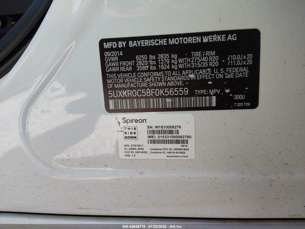 5UXKR0C58F0K56559 2015 BMW X5 photo no. 9