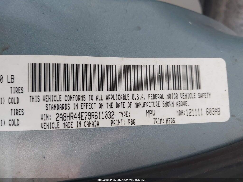 2A8HR44E79R611032 2009 CHRYSLER TOWN & COUNTRY photo no. 9