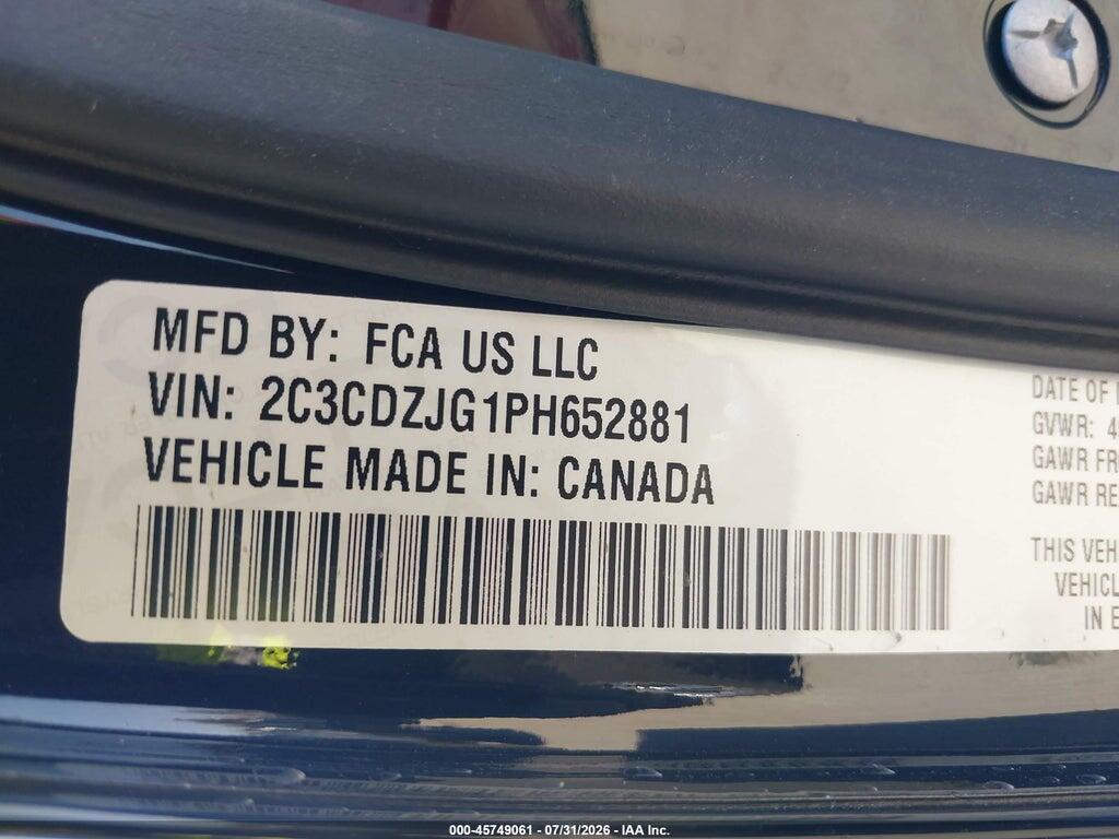 2C3CDZJG1PH652881 2023 DODGE CHALLENGER photo no. 9