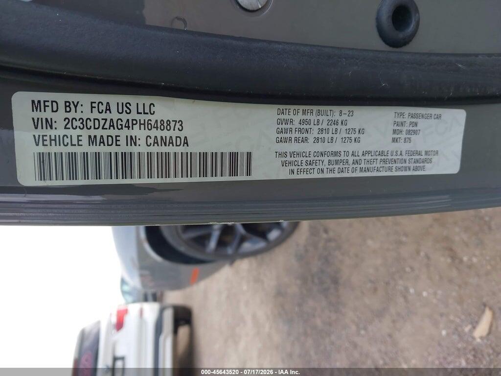 2C3CDZAG4PH648873 2023 DODGE CHALLENGER photo no. 9