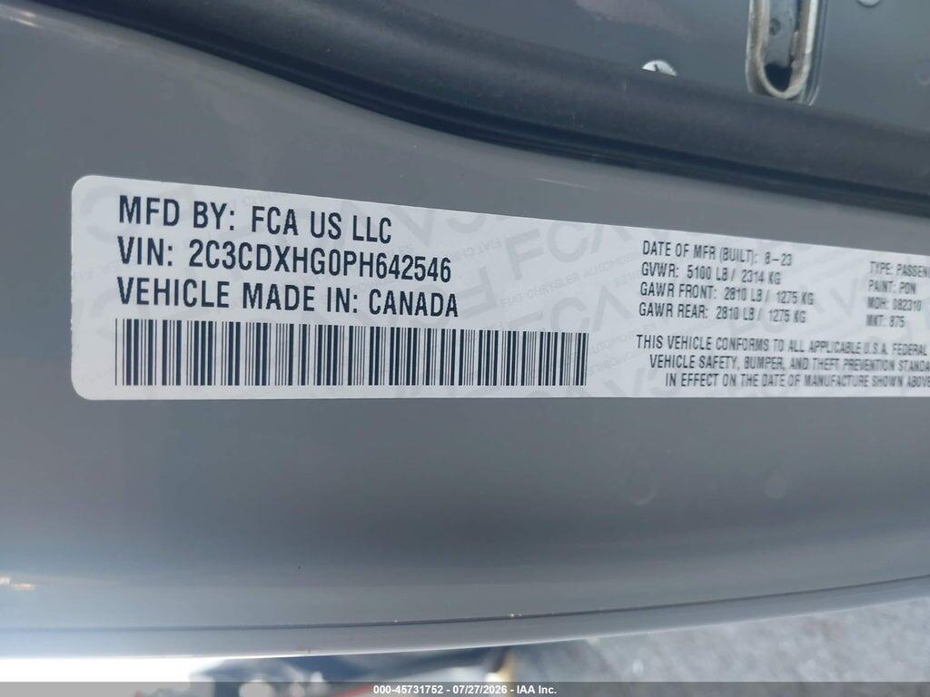 2C3CDXHG0PH642546 2023 DODGE CHARGER photo no. 9