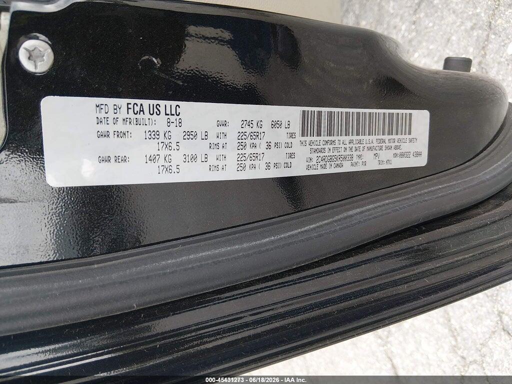 2C4RDGBG5KR500338 2019 DODGE GRAND CARAVAN photo no. 9