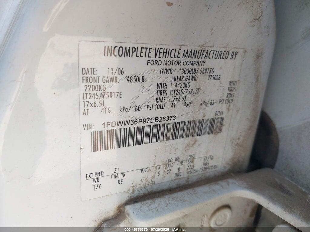 1FDWW36P97EB28373 2007 FORD F-350 CHASSIS photo no. 8
