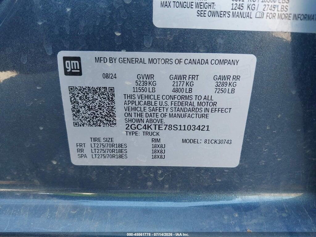 2GC4KTE78S1103421 2025 CHEVROLET SILVERADO 3500HD photo no. 9