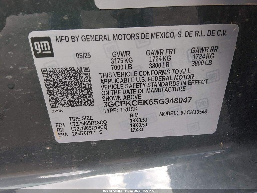 3GCPKCEK6SG348047 2025 CHEVROLET SILVERADO 1500 photo no. 9