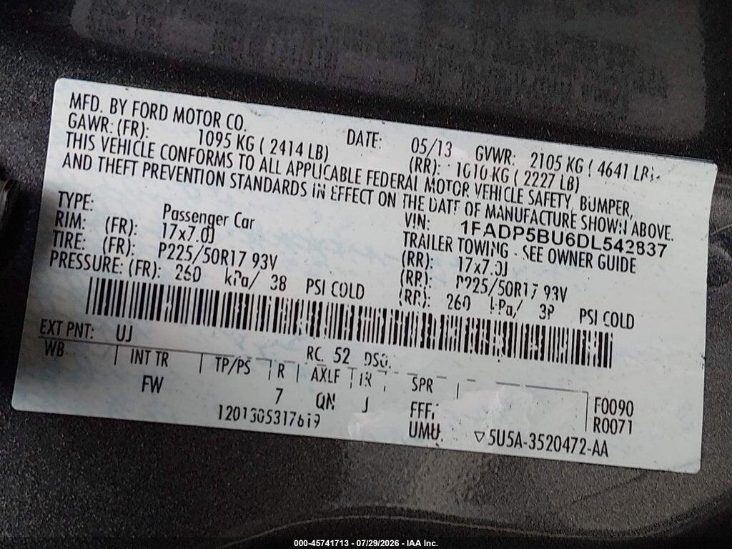 1FADP5BU6DL542837 2013 FORD C-MAX HYBRID photo no. 9