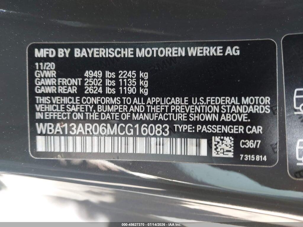WBA13AR06MCG16083 2021 BMW M440I photo no. 9