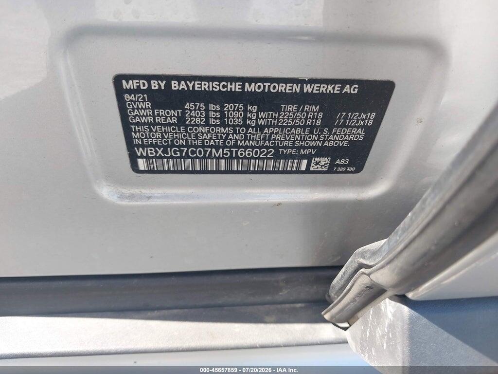 WBXJG7C07M5T66022 2021 BMW X1 photo no. 9