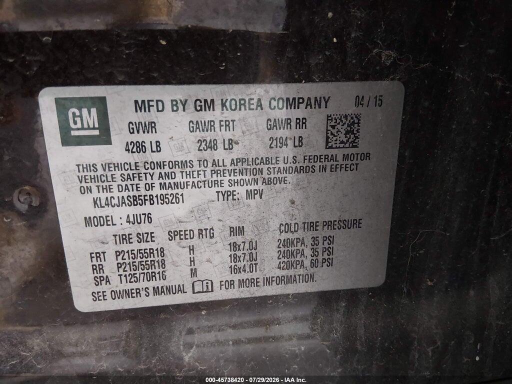 KL4CJASB5FB195261 2015 BUICK ENCORE photo no. 9