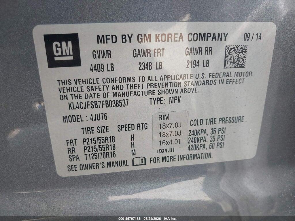 KL4CJFSB7FB038537 2015 BUICK ENCORE photo no. 9
