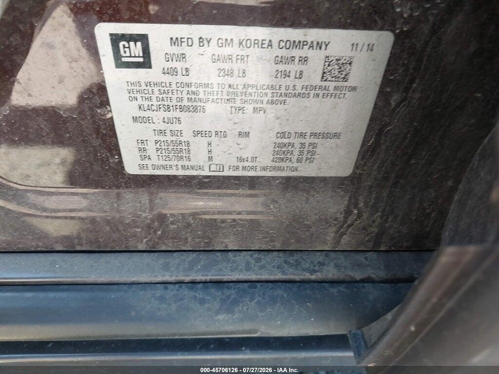 KL4CJFSB1FB083876 2015 BUICK ENCORE photo no. 8