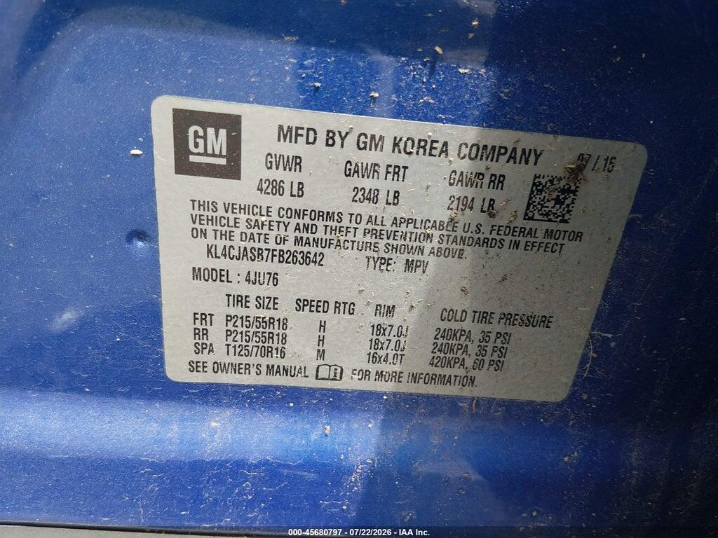 KL4CJASB7FB263642 2015 BUICK ENCORE photo no. 9