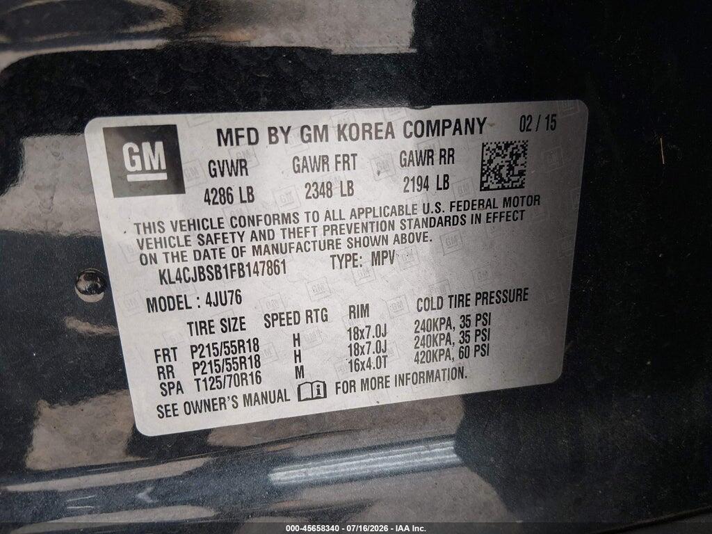 KL4CJBSB1FB147861 2015 BUICK ENCORE photo no. 9