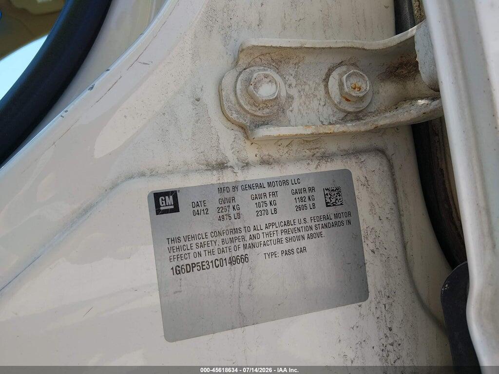1G6DP5E31C0149666 2012 CADILLAC CTS photo no. 9