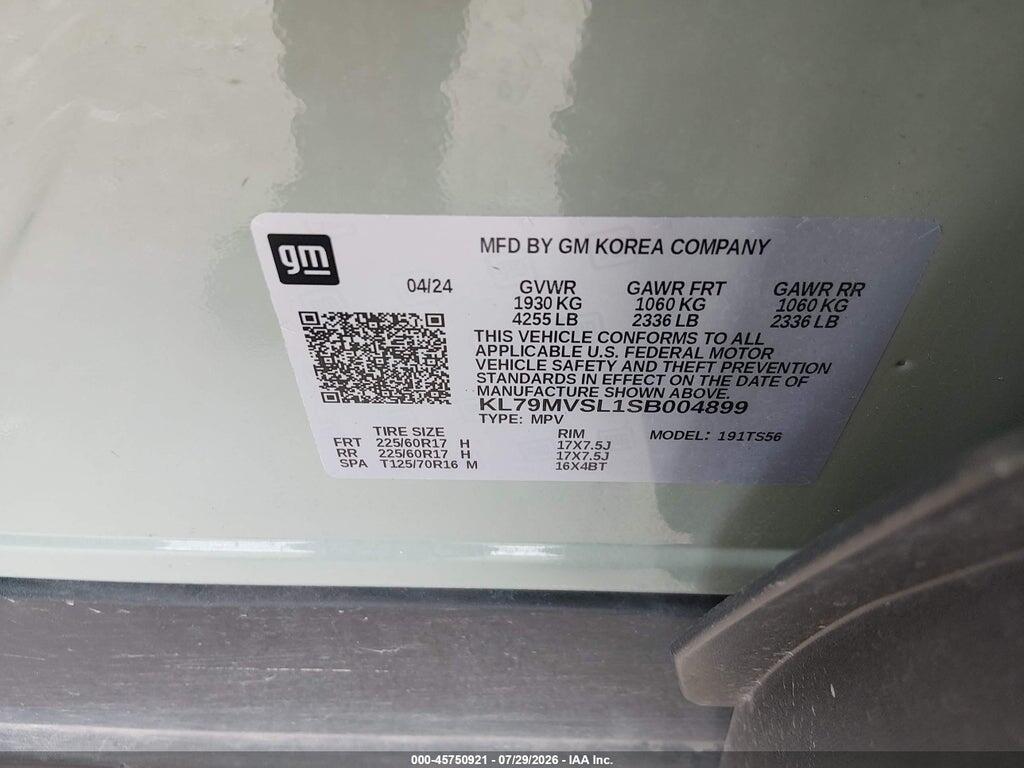 KL79MVSL1SB004899 2025 CHEVROLET TRAILBLAZER photo no. 9