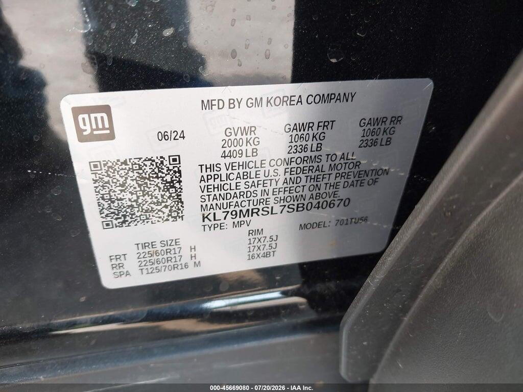 KL79MRSL7SB040670 2025 CHEVROLET TRAILBLAZER photo no. 9