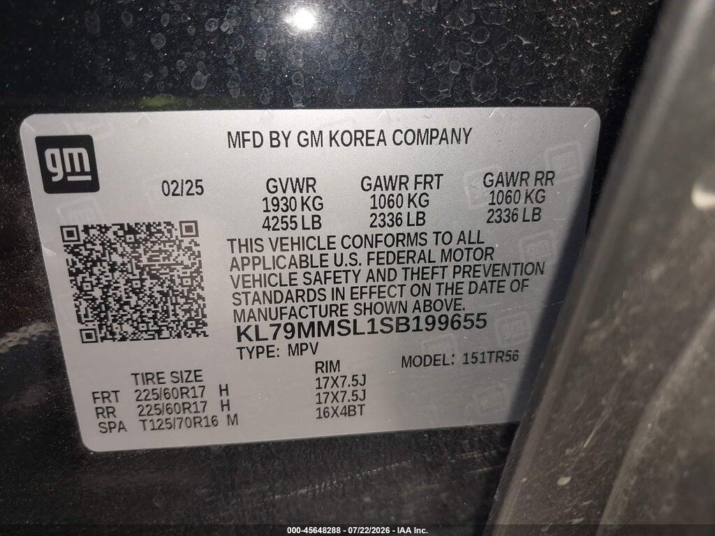 KL79MMSL1SB199655 2025 CHEVROLET TRAILBLAZER photo no. 9