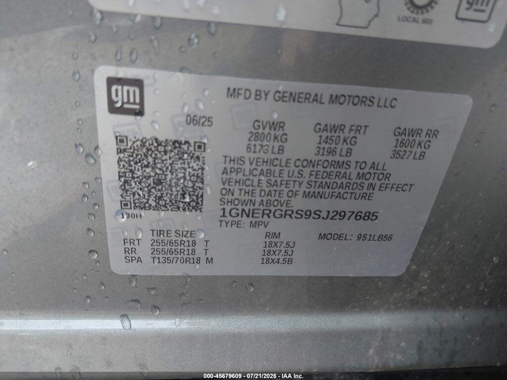 1GNERGRS9SJ297685 2025 CHEVROLET TRAVERSE photo no. 9