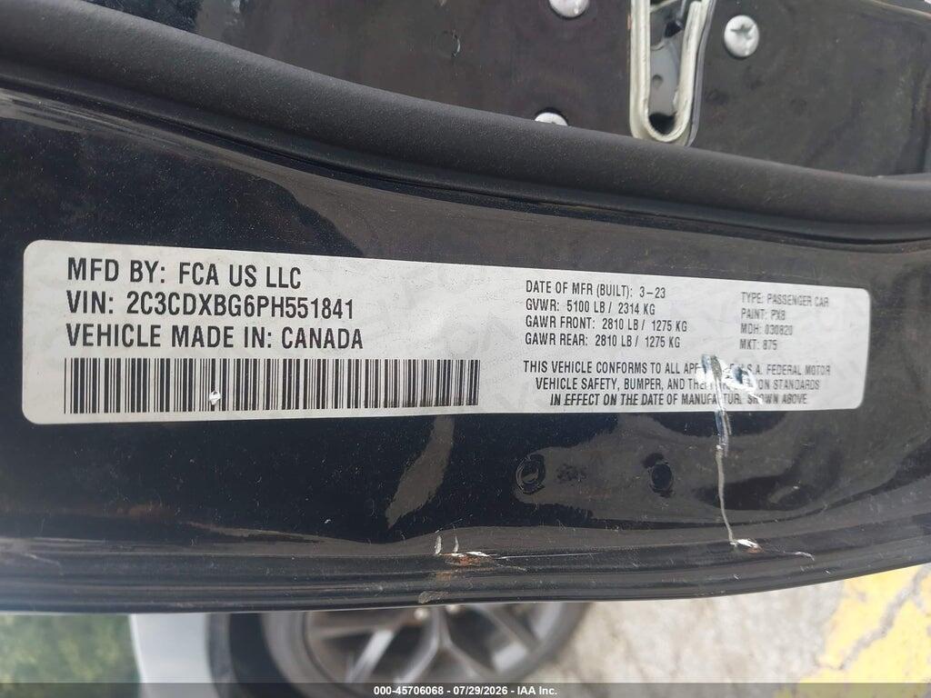 2C3CDXBG6PH551841 2023 DODGE CHARGER photo no. 9
