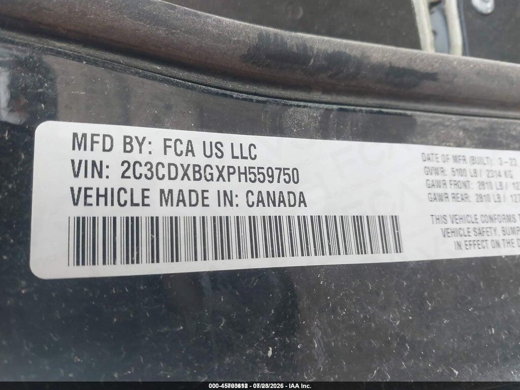 2C3CDXBGXPH559750 2023 DODGE CHARGER photo no. 9