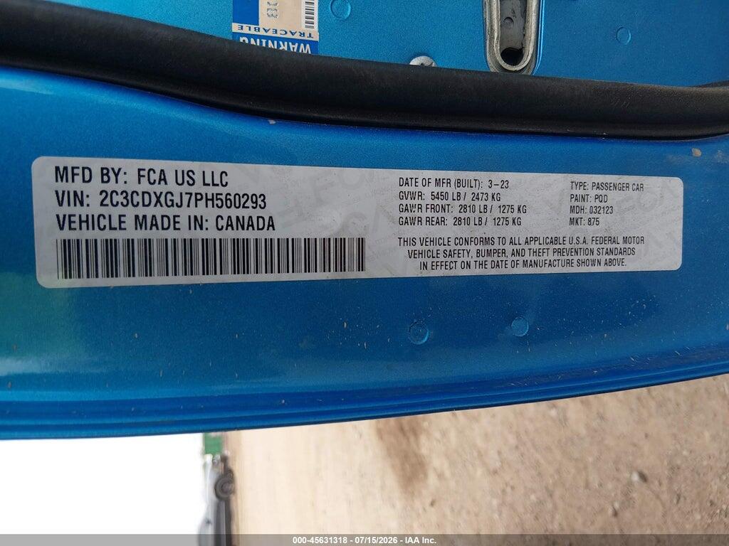2C3CDXGJ7PH560293 2023 DODGE CHARGER photo no. 9
