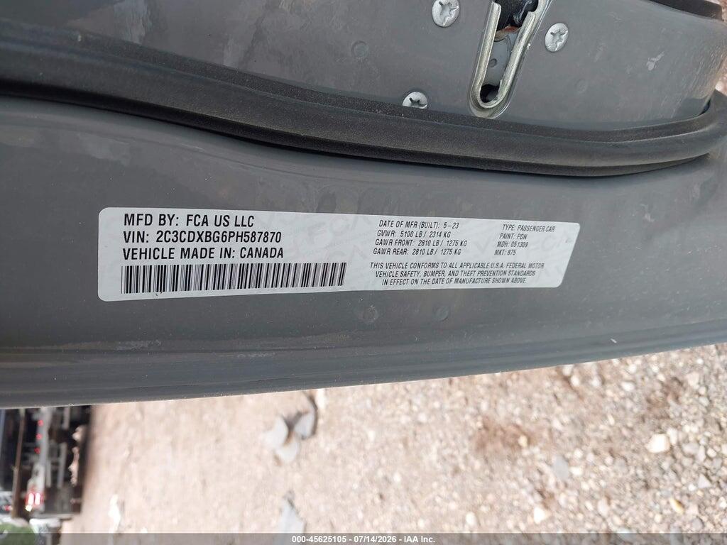 2C3CDXBG6PH587870 2023 DODGE CHARGER photo no. 9