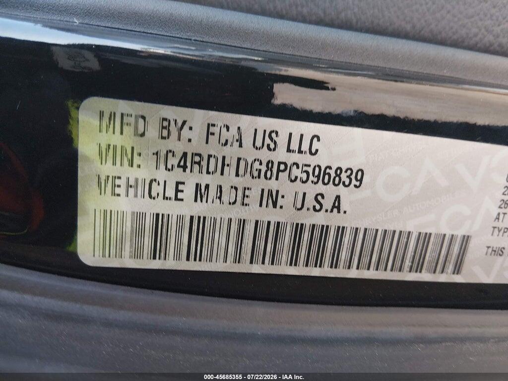 1C4RDHDG8PC596839 2023 DODGE DURANGO photo no. 9