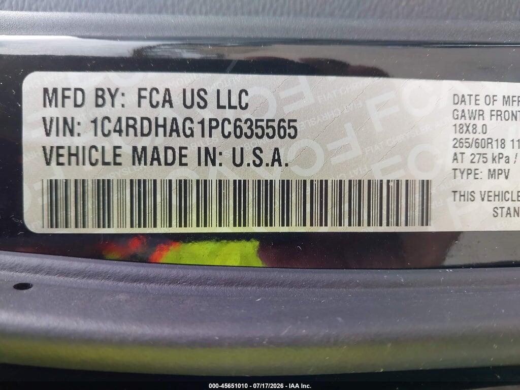 1C4RDHAG1PC635565 2023 DODGE DURANGO photo no. 9