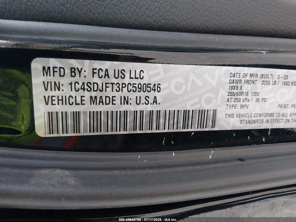 1C4SDJFT3PC590546 2023 DODGE DURANGO photo no. 9